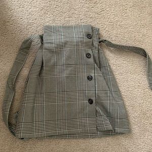 Button Embellished Mini Skirt